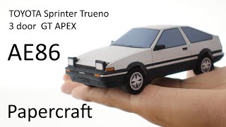 【Papercraft】How to make AE86 Trueno 130 scale paper model [upl. by Ries]