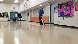 WAXIE demo applying floor finish with microfiber flat mops [upl. by Ecam]