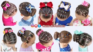 10 Penteados Fáceis com Coque 🥰 10 Easy Buns Hairstyles for Girls 😍💕 [upl. by Pepe]