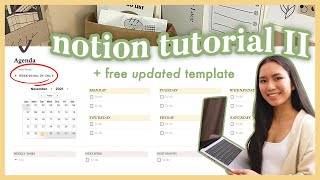 notion tutorial stepbystep 💻💡 answering your Qs agenda toggles habit tracker links [upl. by Earlie]