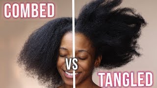 How to Comb Tangled Thick Natural Curly Hair PAIN FREE METHOD 4c 3c  ANNESHA ADAMS [upl. by Clinton78]