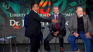 Jordan Peterson Rushed by Fan Crying for Help at Liberty University Convocation [upl. by Panchito]