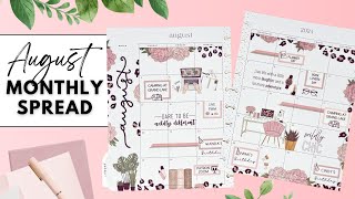 PLAN WITH ME  AUGUST MONTHLY SPREAD  THE HAPPY PLANNER [upl. by Dnumyar816]