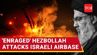 Hezbollah Hits Israeli Air Force Base Big Attack After Hassan Nasrallahs Killing [upl. by Auqinu640]