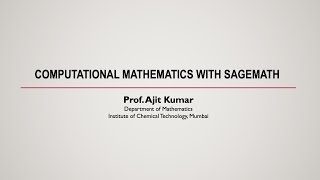 IntroductionComputational Mathematics with SageMath [upl. by Katine]