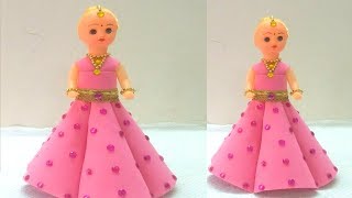 Make Decorative of Barbie Doll From Foam Sheet  Umbrella Frock Doll  No sew Barbie Doll Dress [upl. by Casimir]