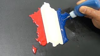 FRENCH FLAG MAP PANCAKE ART with National Anthem of France [upl. by Wall]