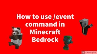 Spawn Events with entity command  Minecraft Bedrock [upl. by Charpentier]