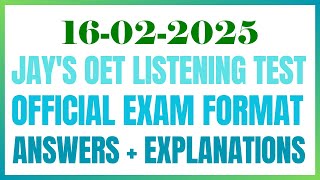 OET LISTENING TEST 16022025 oet oetexam oetnursing oetlisteningtest [upl. by Ettennahs98]