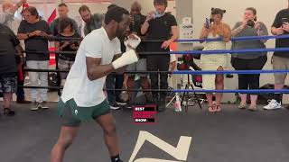 TERENCE CRAWFORD SHOWS OFF HIS SLICK SHADOW BOXING SKILLS AND HOW HE WARMS UP [upl. by Einyaj679]