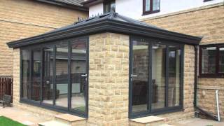 Aluminium orangery and bi folding doors from Express [upl. by Onidranreb]