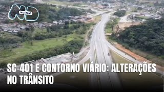 Obras da terceira faixa interrompem trânsito na SC401 [upl. by Traggat]