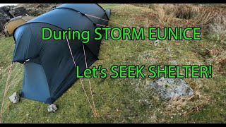 Hilleberg Nammatj 3GT Storm Eunice  Wild Camping  Red WARNING Zone pitch low NOT high on mountain [upl. by Jarv]