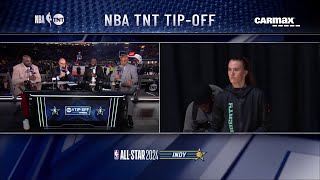 Sabrina joins Inside the NBA talks 3Point Challenge vs Steph  2024 NBA AllStar Weekend [upl. by Barthel]