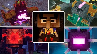 Minecraft Dungeons  All Boss Fights  Both Endings All DLC included [upl. by Arnuad]