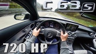 POV 720 HP Mercedes C63 S AMG 40 V8 BiTurbo GAD Motors FAST Autobahn Acceleration [upl. by Euqinaj436]