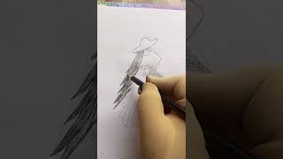 girl pencil drawing youtubeshorts art [upl. by Gillmore]