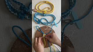 quick macrame daisy tutorial blue90cm white100cm yellow45cm diymacrametutorial [upl. by Ahsial754]