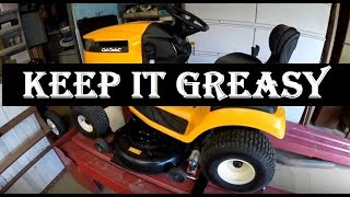 How To Grease amp Lubricate the Cub Cadet XT1  LT46 Lawn Tractor [upl. by Eneloc405]