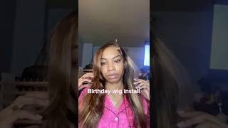 How to install a lace wig easy tutorial birthday hair wigs wiginstall wigtutorial hairstyle fyp [upl. by Ogires]