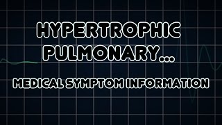 Hypertrophic pulmonary osteoarthropathy Medical Symptom [upl. by Inait]