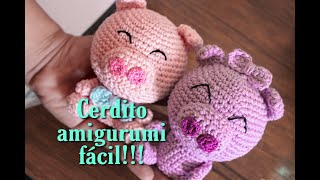 Cómo tejer un cerdito amigurumi fácil Parte 1 [upl. by Ahsinroc]