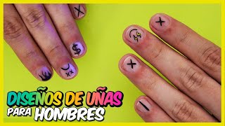 10 DISEÑOS de UÑAS para HOMBRES  SENCILLOS y FÁCIL 🔥😎 [upl. by Yblek]