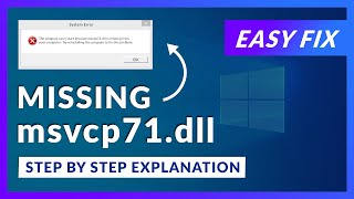 msvcp71dll Missing Error  How to Fix  2 Fixes  2021 [upl. by Kacey832]