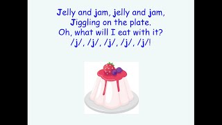 Jolly Phonics j  Sound Song Vocabulary and Blending [upl. by Llerrod]