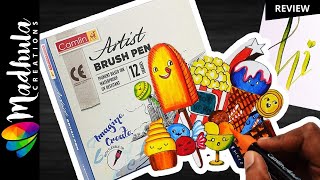 CAMLIN Artist BRUSH PEN Review  UNBOX amp Detailed REVIEW  WATCH THIS before you purchase [upl. by Joses74]