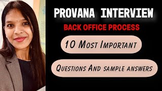 Interview question and answers for the post of back process In Provana [upl. by Yenettirb]