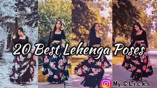 20 Top Lehenga Poses  Girls Indowestern photoshoot  myclicks Instagram [upl. by Paulsen982]