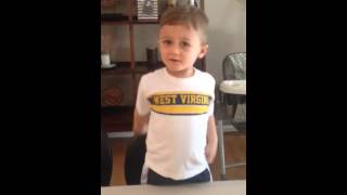 Hail West Virginia Two year old sings the Mountaineer Fight Song [upl. by Karb]