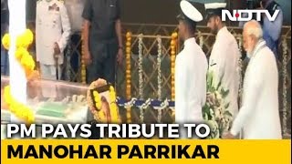 State Funeral For Goa Chief Minister Manohar Parrikar PM Pays Respects [upl. by Frey]