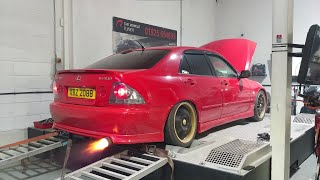 Lexus IS200 DYNO RUN PART II  TURBO [upl. by Oijimer]