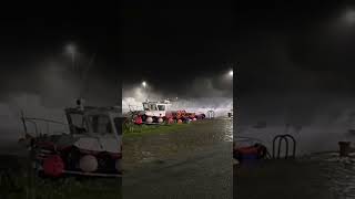 Liscannor harbour being lashed by waves driven by Storm Ashley [upl. by Heidt]