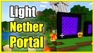 How to Light Nether Portal without FLINT and STEEL Stuck in Nether [upl. by Sybley]