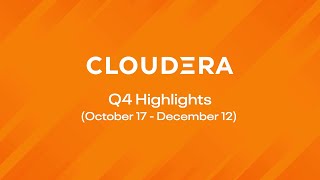 Cloudera Q4 Town Hall [upl. by Cammy266]