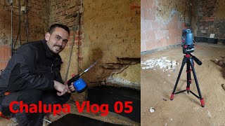 Chalupa Vlog 05  Rekonstrukce domu  zeď je hotová a teď příprava podkladu pro základový beton [upl. by Alaecim]