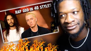 Eminem  Rap God  Performed In 40 Styles  Ten Second Songs REACTION [upl. by Adnulahs]