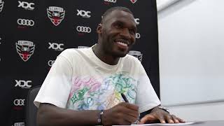 Christian Benteke First interview as DC Uniteds Designated Player [upl. by Ayama]