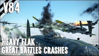 Huge Bomber Formations VS Extreme Heavy Flak V84  IL2 Sturmovik Flight Simulator Crashes [upl. by Aleakim]