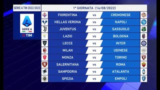 Calendario Serie A TIM 20222023 tutte le giornate [upl. by Naga]