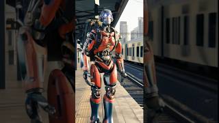 quotRealLife Transformer Robot at the Train Station  Futuristic Travel Scene [upl. by Cusack865]