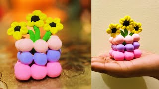 clay art flower 02 ক্লে দিয়ে জিনিস বানান clay design clay diya jines bananoক্লে দিয়ে ফুল বানানো [upl. by Deborah]