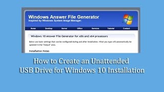 How to Create an Unattended USB Drive for Windows 10 Installation [upl. by Litnahc16]