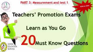 GES  NTC Teachers Promotion Exams 3 Measurement and Test 1 sample questions Learn as you go [upl. by Oribelle]