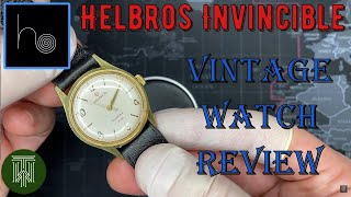 Vintage 1950s Helbros Invincible 7Jewel Gold Plated Watch  Review [upl. by Airod]