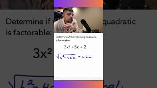 How to determine if quadratic is factorable using discriminant [upl. by Kramal265]