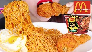 ASMR MAGGI PEDAS GILER 2X  MCDONALDS SPICY FRIED CHICKEN  EATING SOUNDS No Talking [upl. by Nairrod]